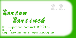 marton martinek business card